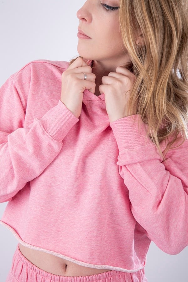 Sweatshirt court en french terry – Bubble gum