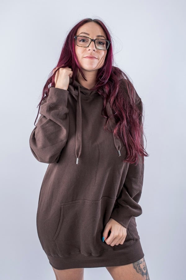 Sweatshirt oversize en fleece – brun
