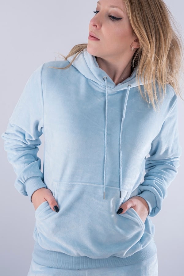 Sweatshirt en velours – bleu polaire