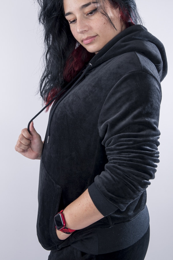 Sweatshirt en velours – noir