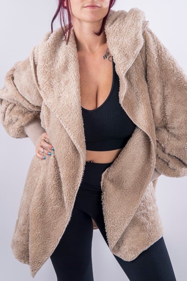 Veste en peluche – sable