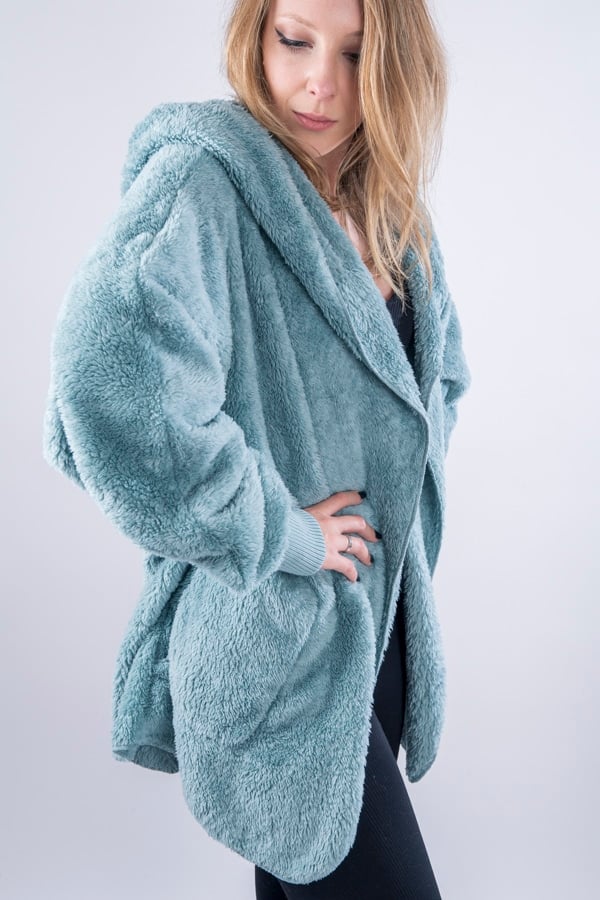 Veste en peluche – sauge