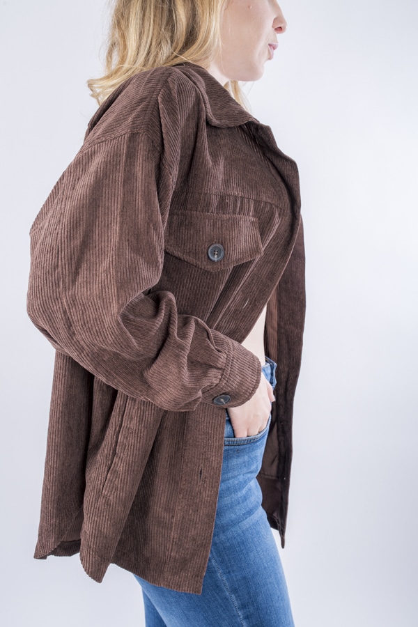 Veste en velours côtelé – brune