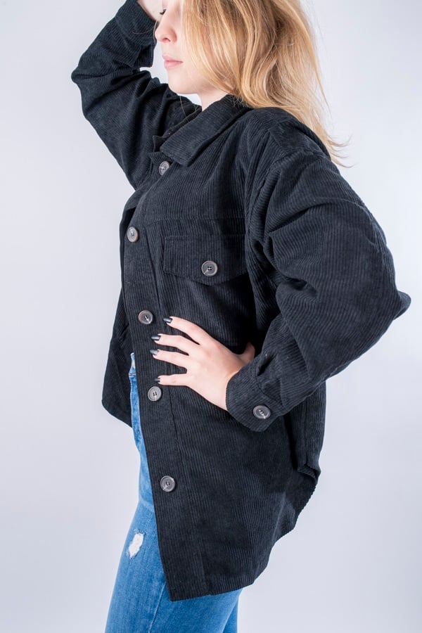 Veste en velours côtelé – noire